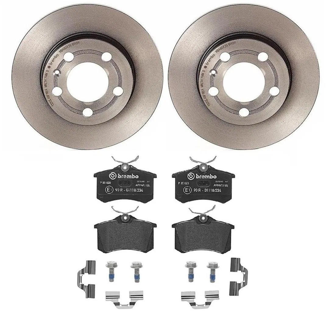 KT04221 – BREMBO Brake Kit, Low-Metallic Brake Pads 239 Millimeter UV Coated Solid High Carbon Cast Iron One Piece Ro...